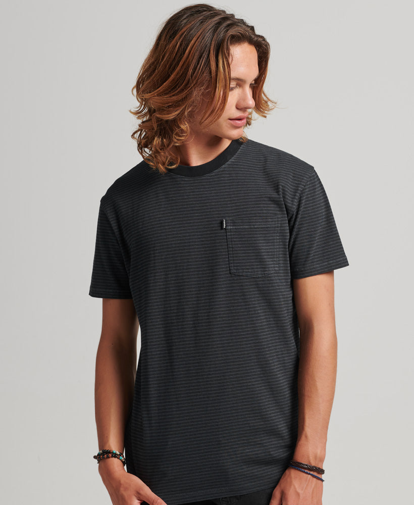 Stripe Pocket T Shirt | Od Stripe Charcoal