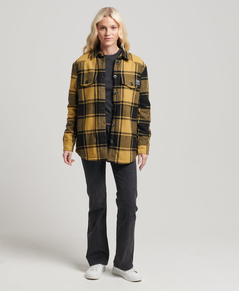 Borg Flannel Check Overshirt | Gold Buffalo Check | Gold Buffalo Check