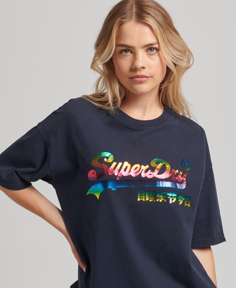 Vintage Logo Rainbow T Shirt | Nautical Navy – Superdry