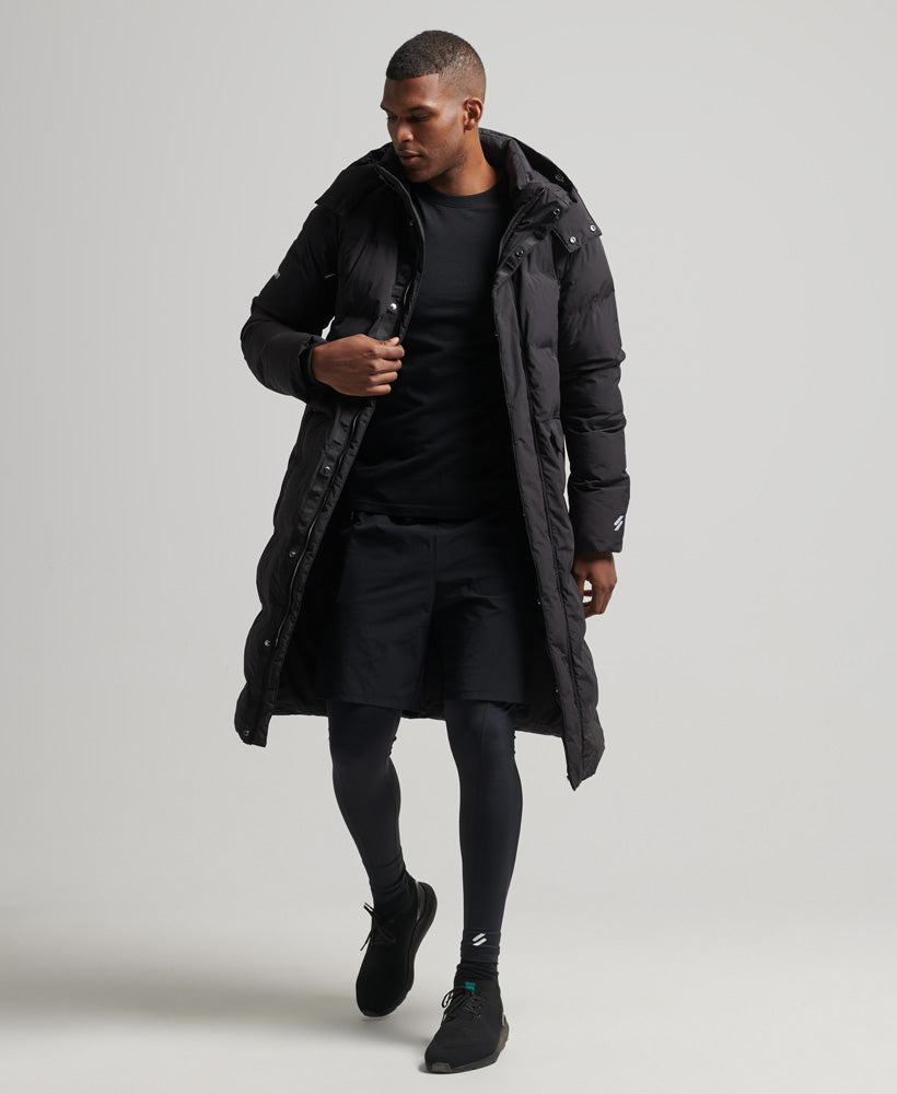 Longline Puffer Coat | Black