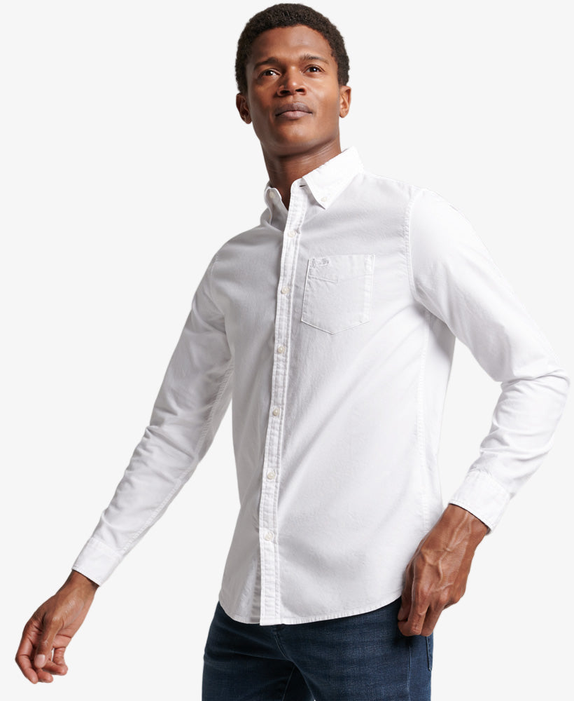 Organic Cotton Long Sleeve Oxford Shirt | Optic