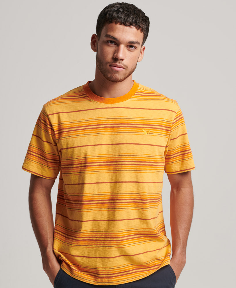 Vintage Textured Stripe T-Shirt | Golden Yellow Stripe