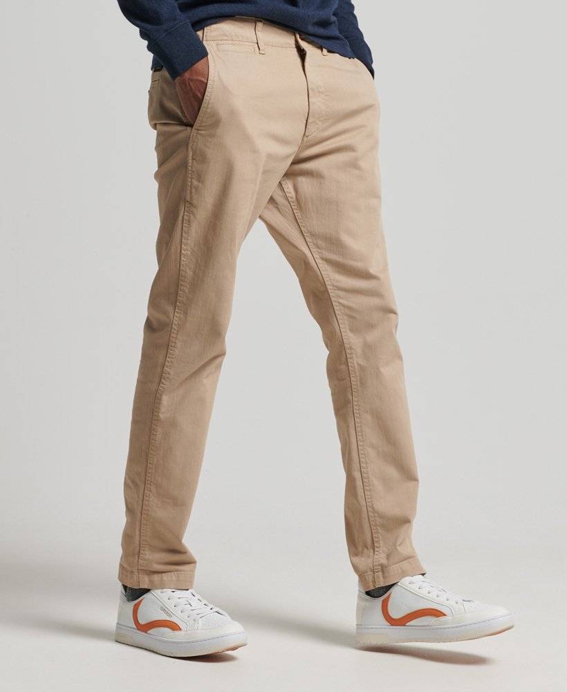 Officers Slim Chino Trousers | Stonewash 32