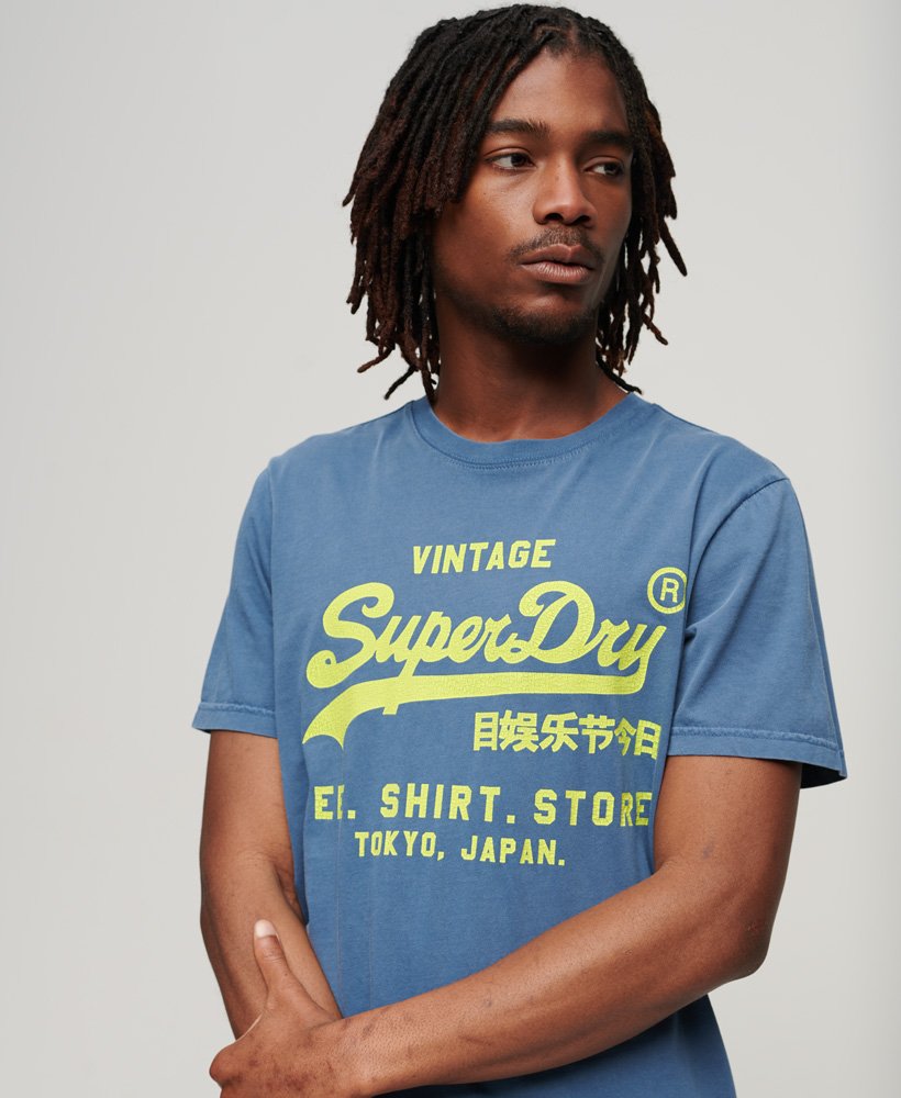 Neon Vintage Logo T-Shirt | Esign Blue