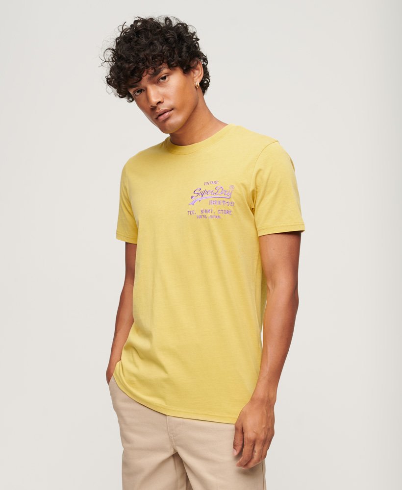 Neon Vintage Logo T-Shirt | Oil Yellow