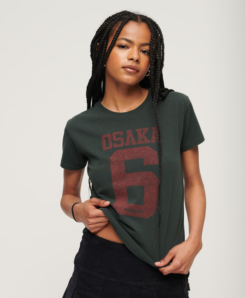 Osaka Graphic Short Sleeve Fitted T-Shirt | Academy Dark Green