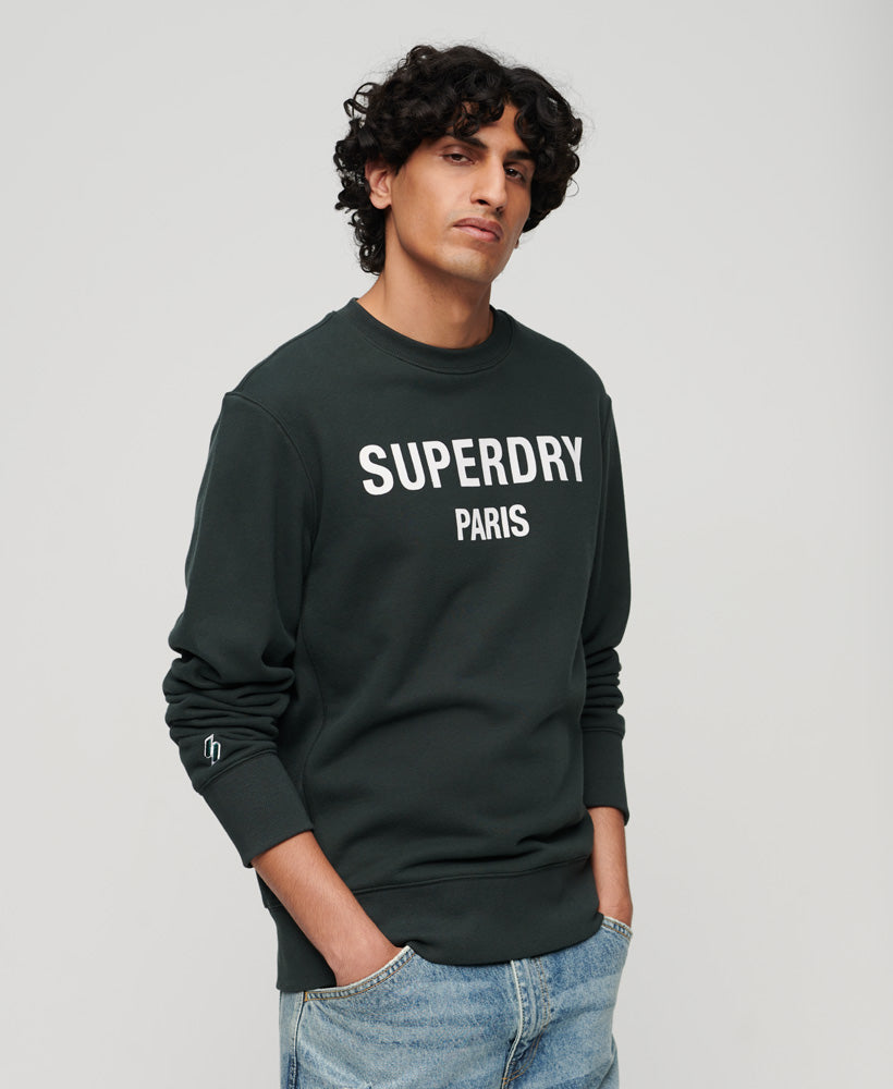 Luxury Sport Loose Fit Crew Sweatshirt | Academy Dark Green