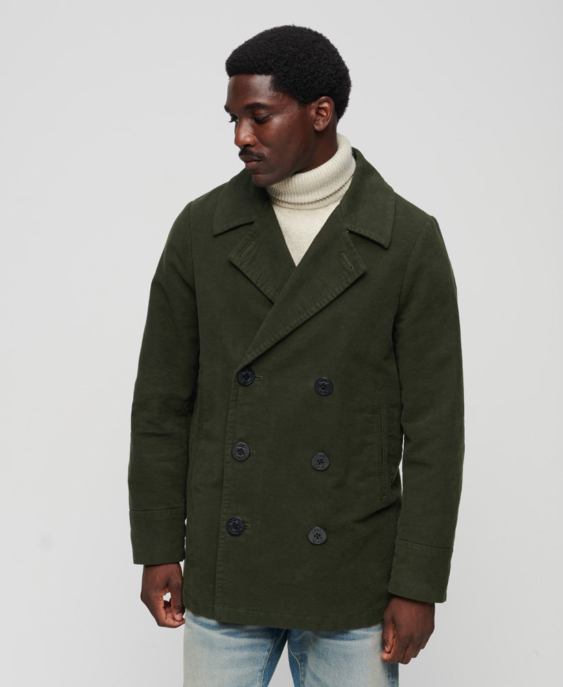 The Merchant Store Moleskin Pea Coat Surplus Goods Olive