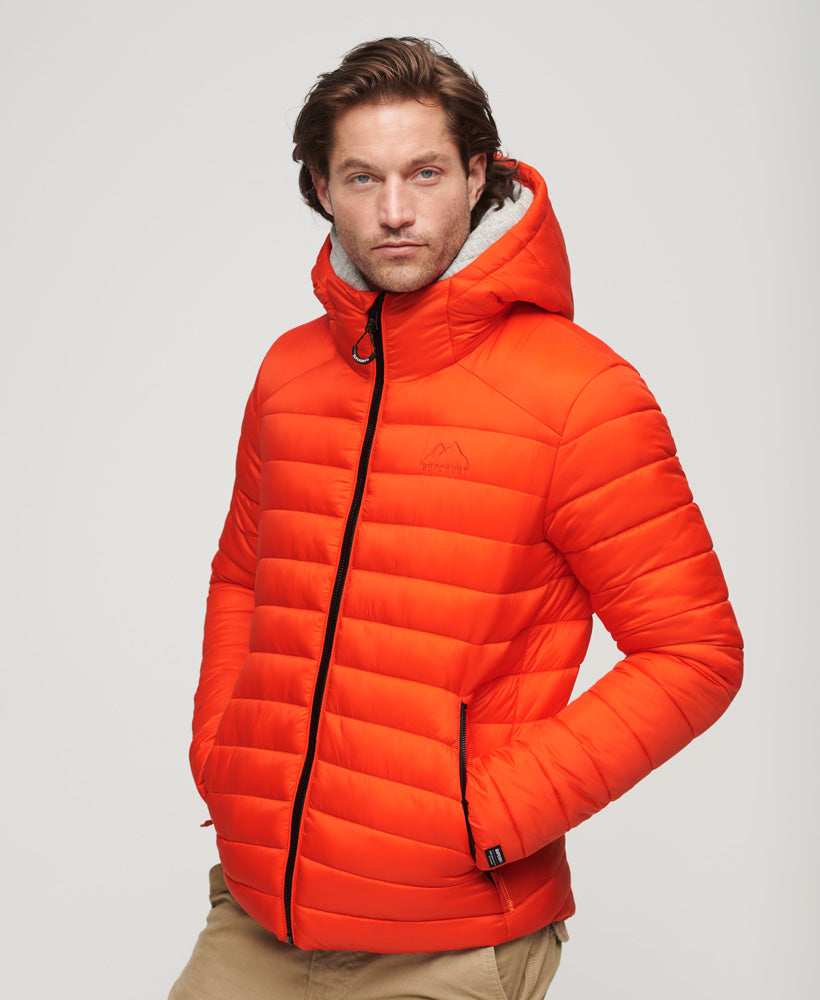 Hooded Fuji Sport Padded Jacket | Bold Orange