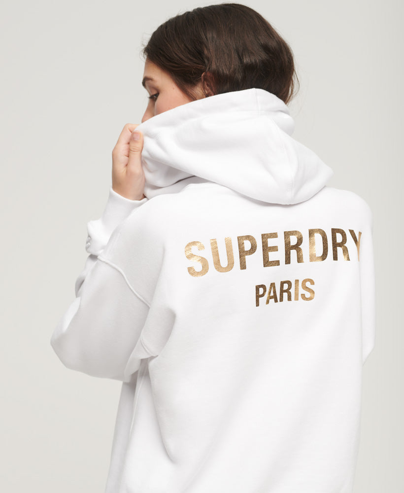 Sport Luxe Loose Hoodie | Brilliant White