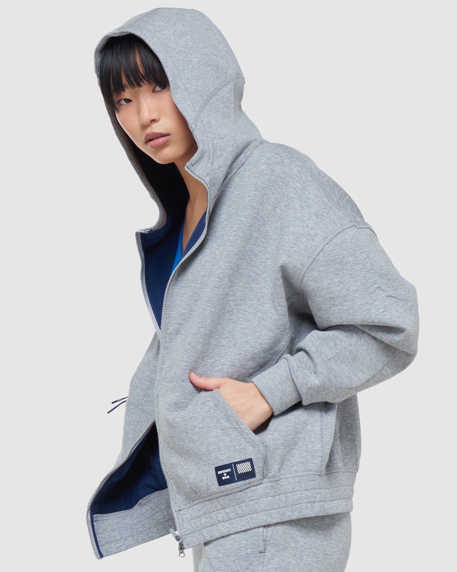 Train Gymtech Zip Hood | Grey Marle