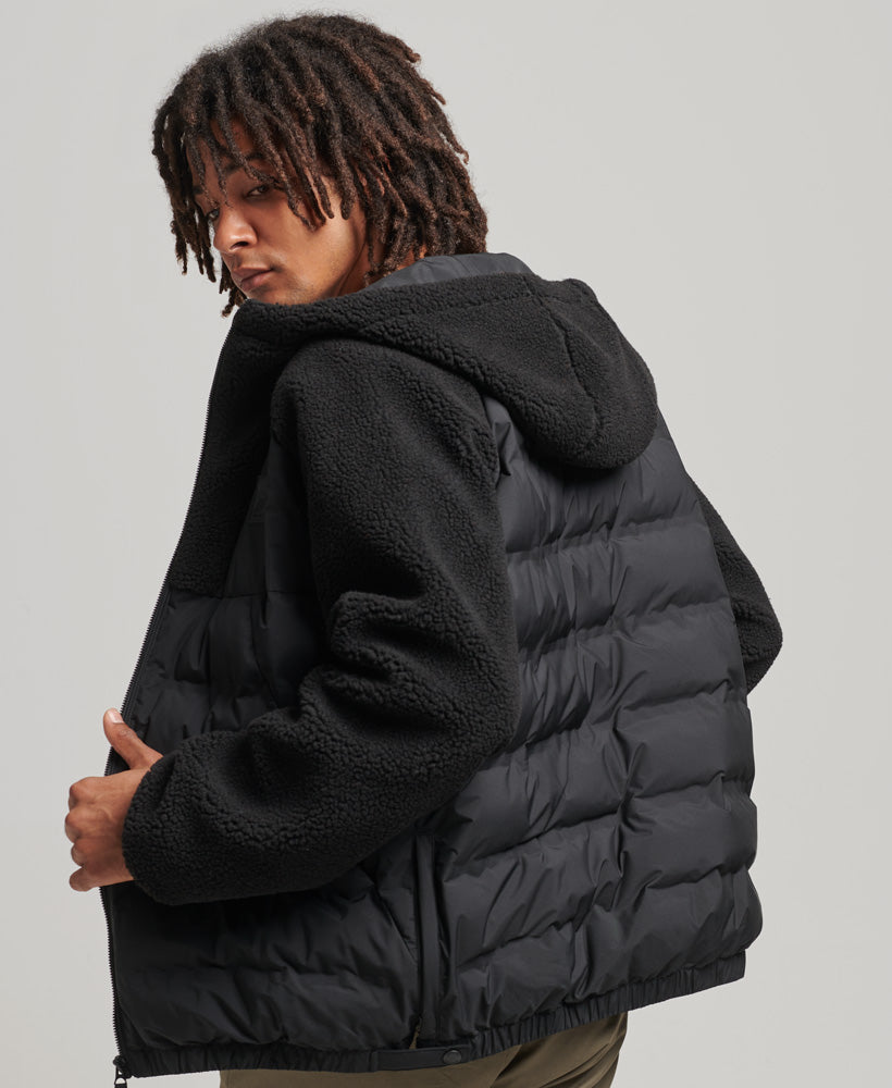 Mountain Fleece Hybrid Zip Hoodie | Black