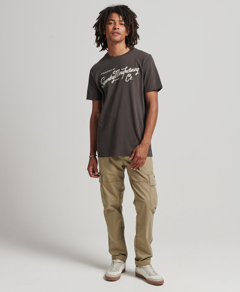 Embroidered Script Logo T Shirt | Vintage Black