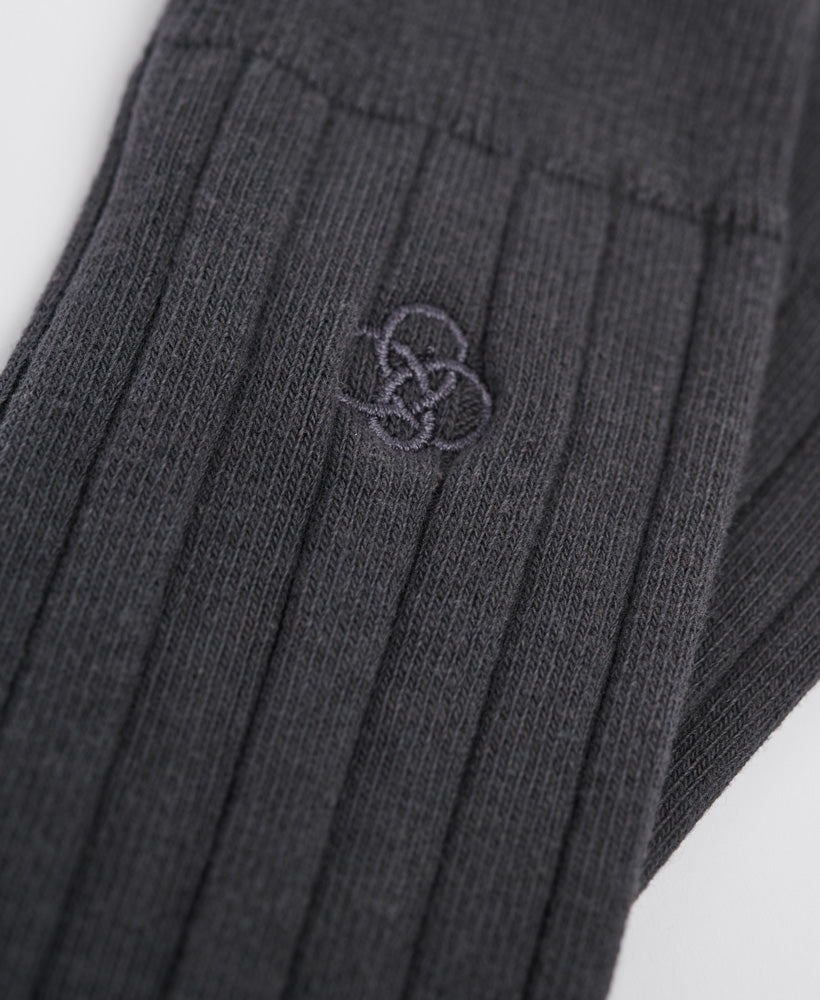 Core Rib Socks | Charcoal Marle
