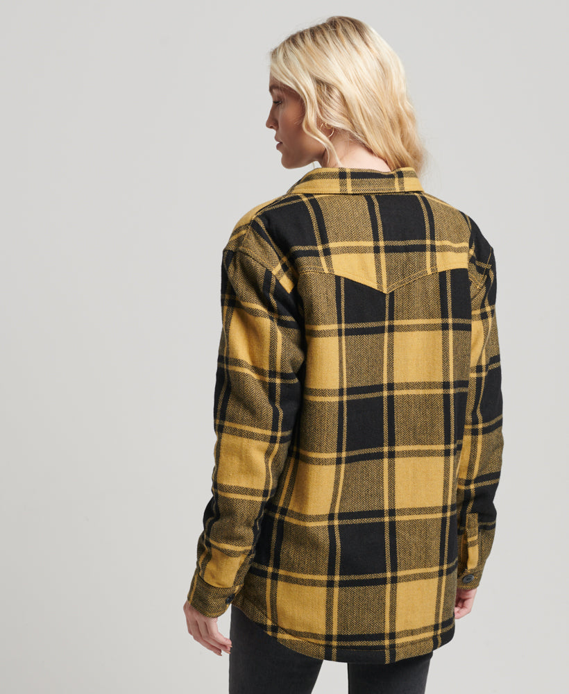 Borg Flannel Check Overshirt | Gold Buffalo Check | Gold Buffalo Check