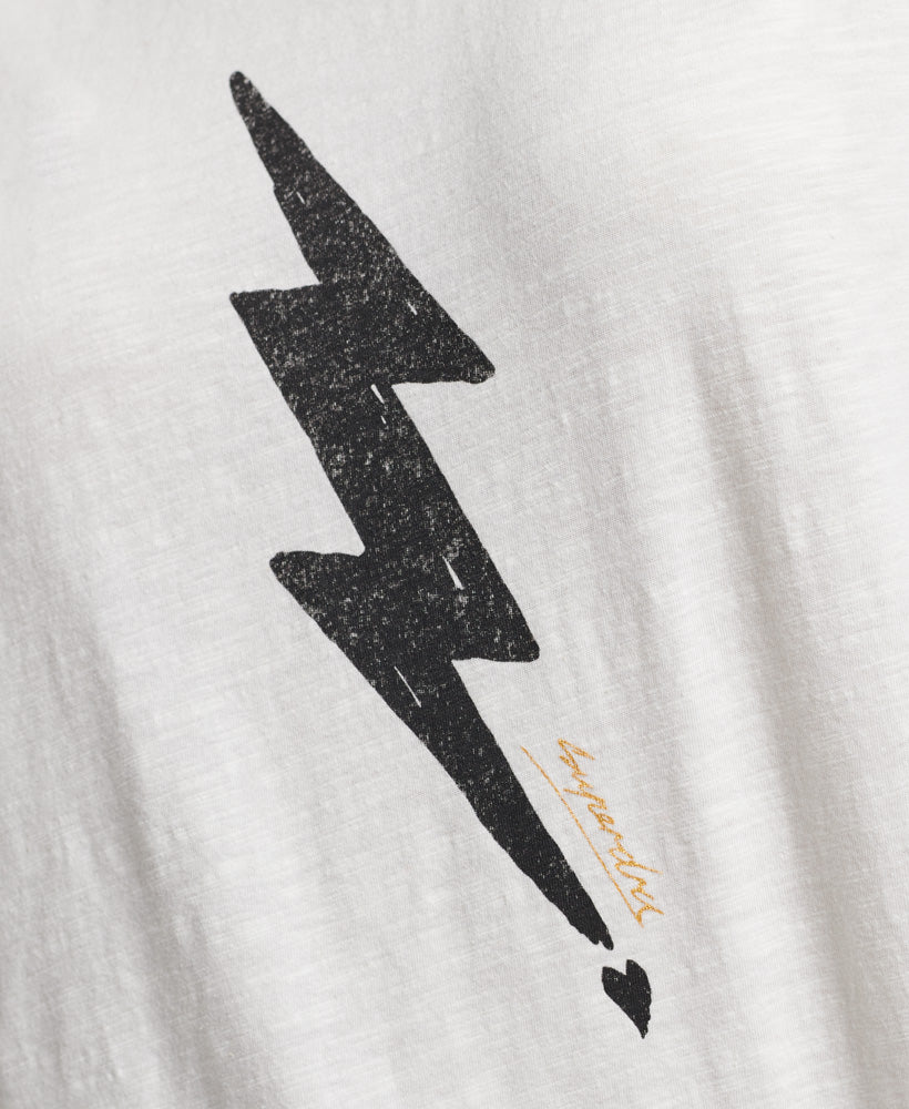 Rock Graphic Loose Fit band T Shirt | Ecru