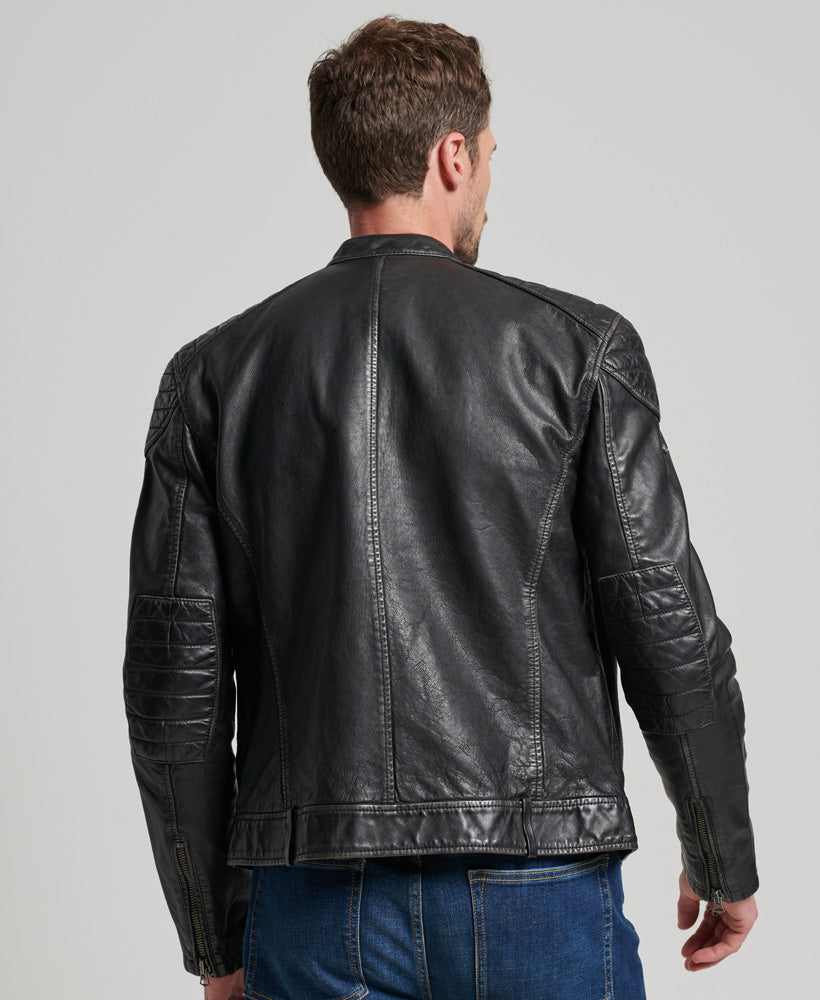 Heritage Leather Moto Racer Jacket | Black
