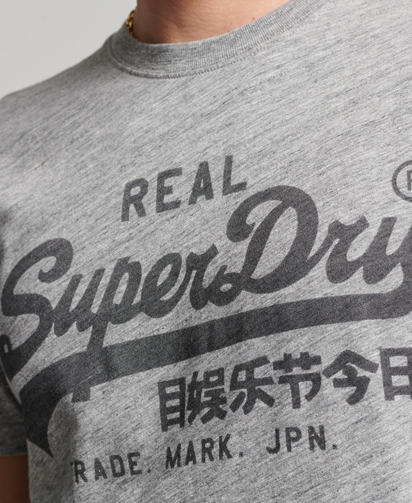 Vintage Logo T Shirt | Athletic Grey Marle – Superdry