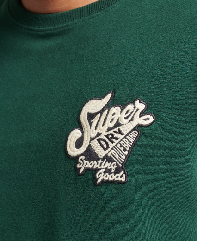 Vintage Scripted College T Shirt | Enamel Green