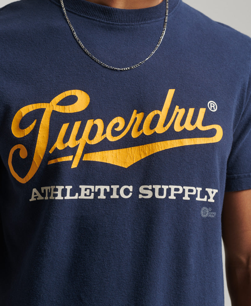 Vintage Scripted College T Shirt | Nautical Navy