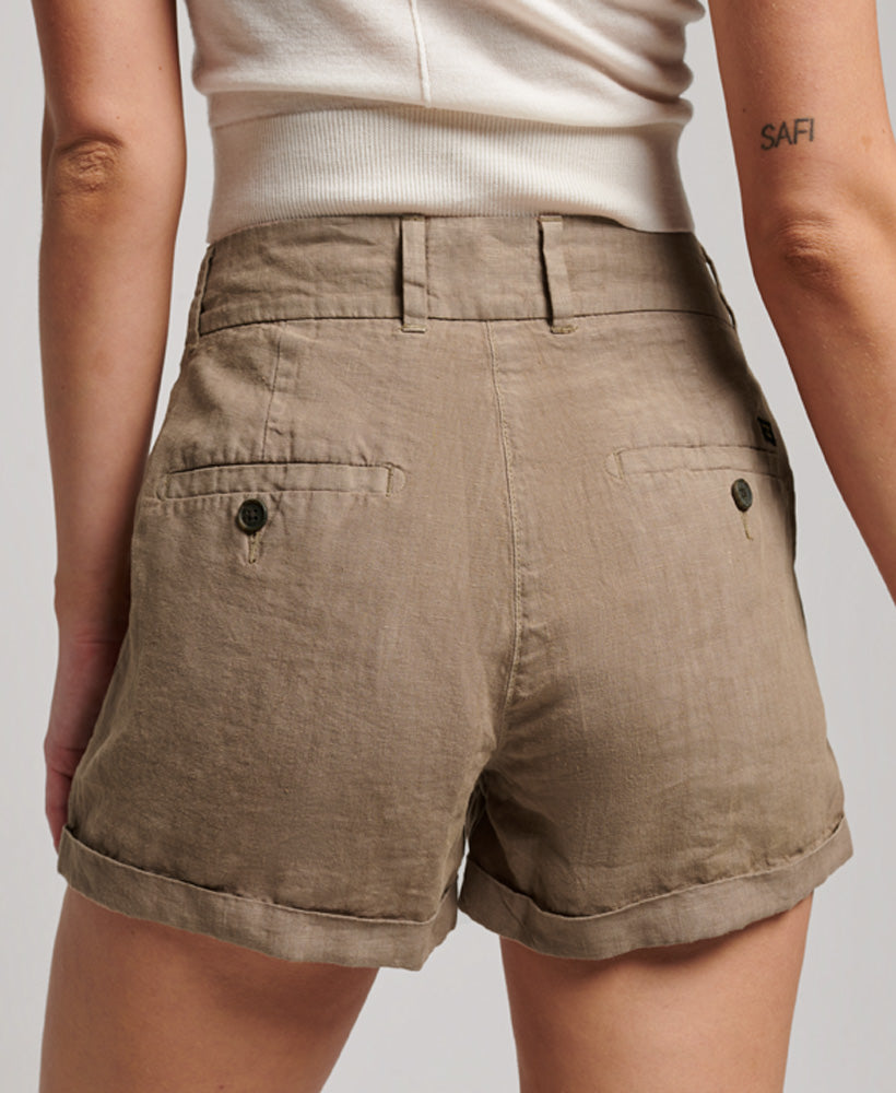 Studios Overdyed Linen Shorts | Fossil Brown