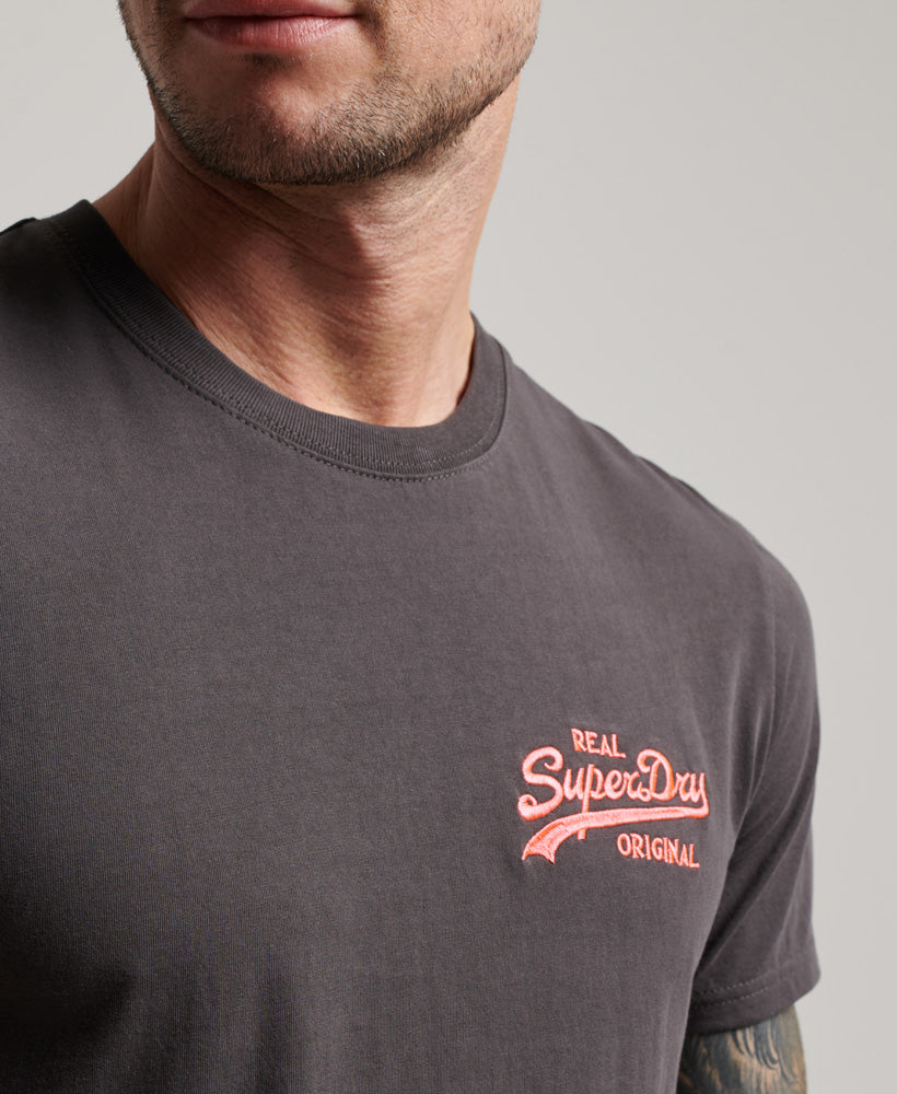 Vintage Logo Neon T Shirt | Carbon Grey