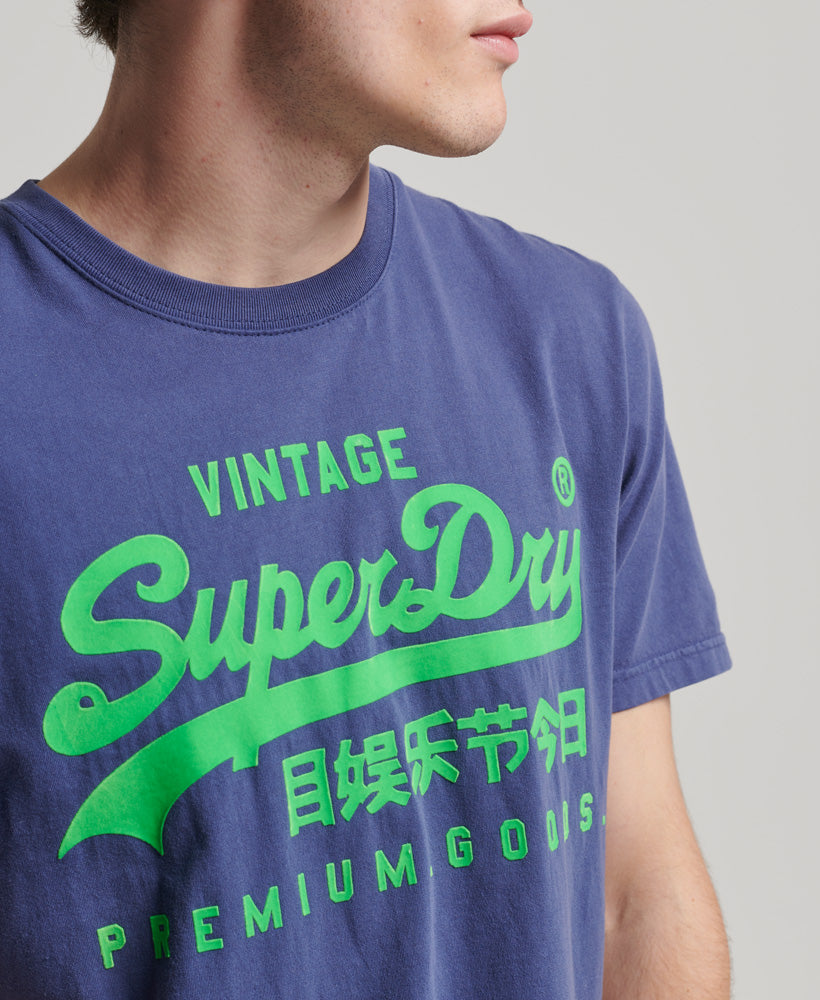 Vintage Logo Neon T Shirt | Frontier Blue
