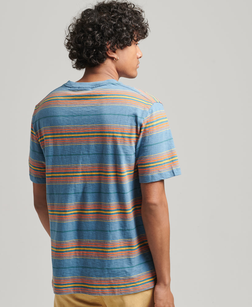 Vintage Textured Stripe T-Shirt | Pottery Blue Stripe