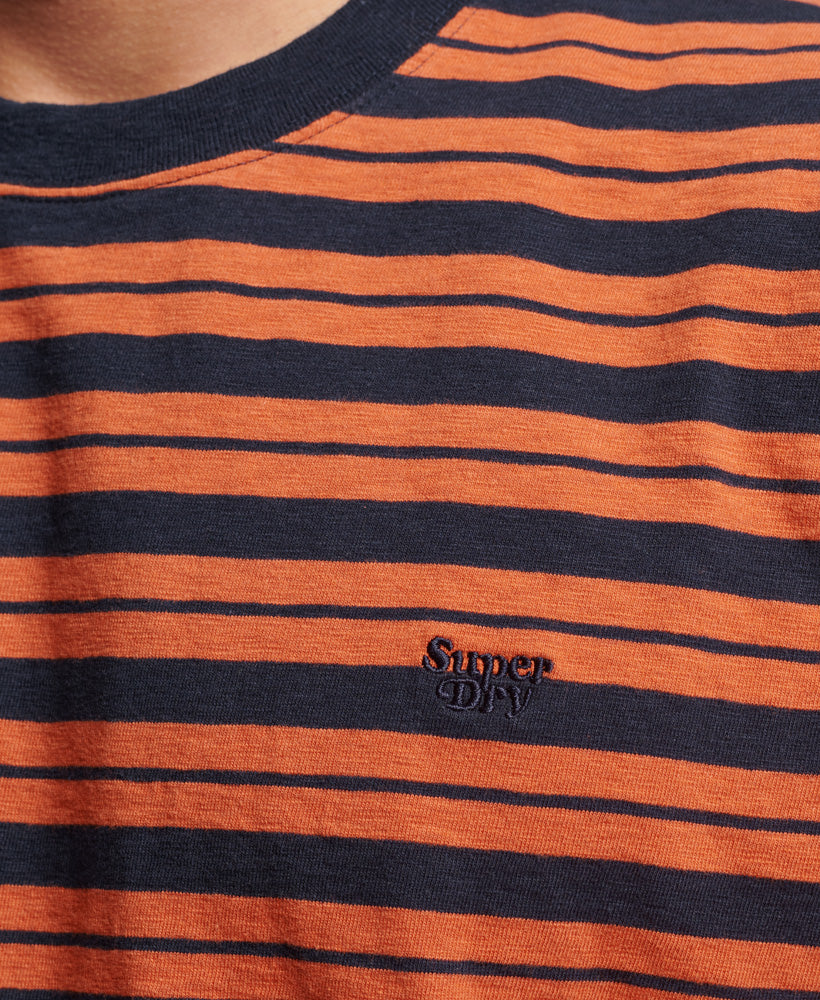 Vintage Textured Stripe T-Shirt | Terracotta/Navy Stripe