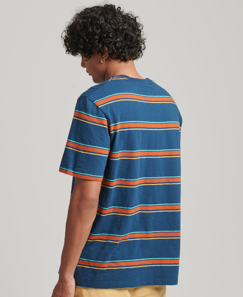 Vintage Textured Stripe T-Shirt | Blue Bottle Stripe