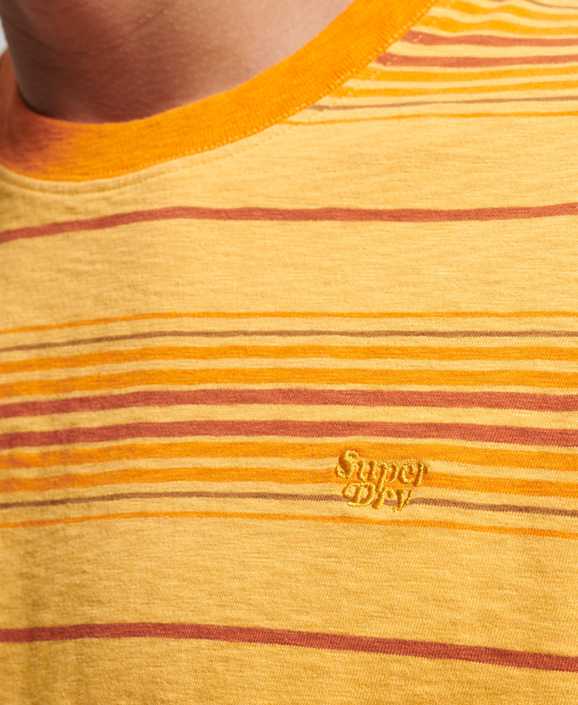 Vintage Textured Stripe T-Shirt | Golden Yellow Stripe