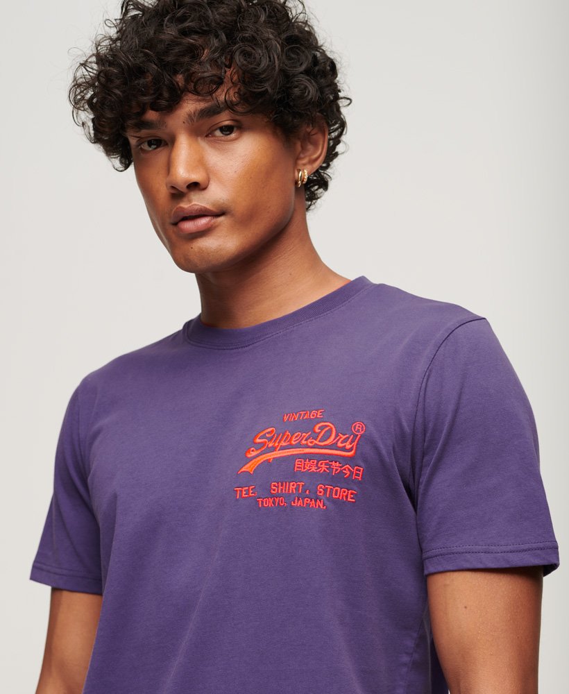 Neon Vintage Logo T-Shirt | Lex Purple – Superdry
