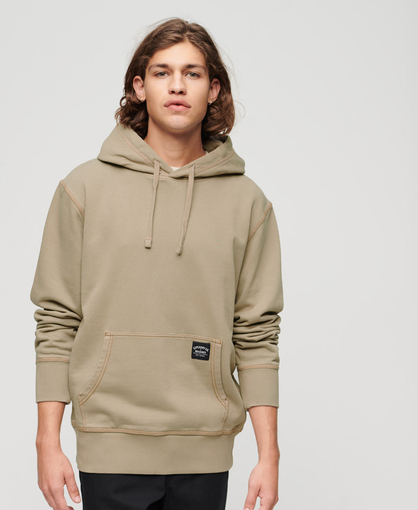 Contrast Stitch Relaxed Hoodie | Vintage Khaki