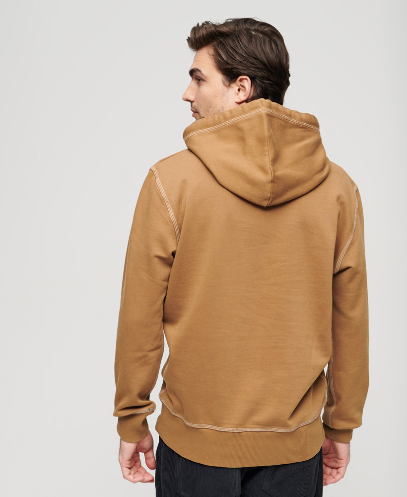 Contrast Stitch Relaxed Hoodie | Classic Brown Camel