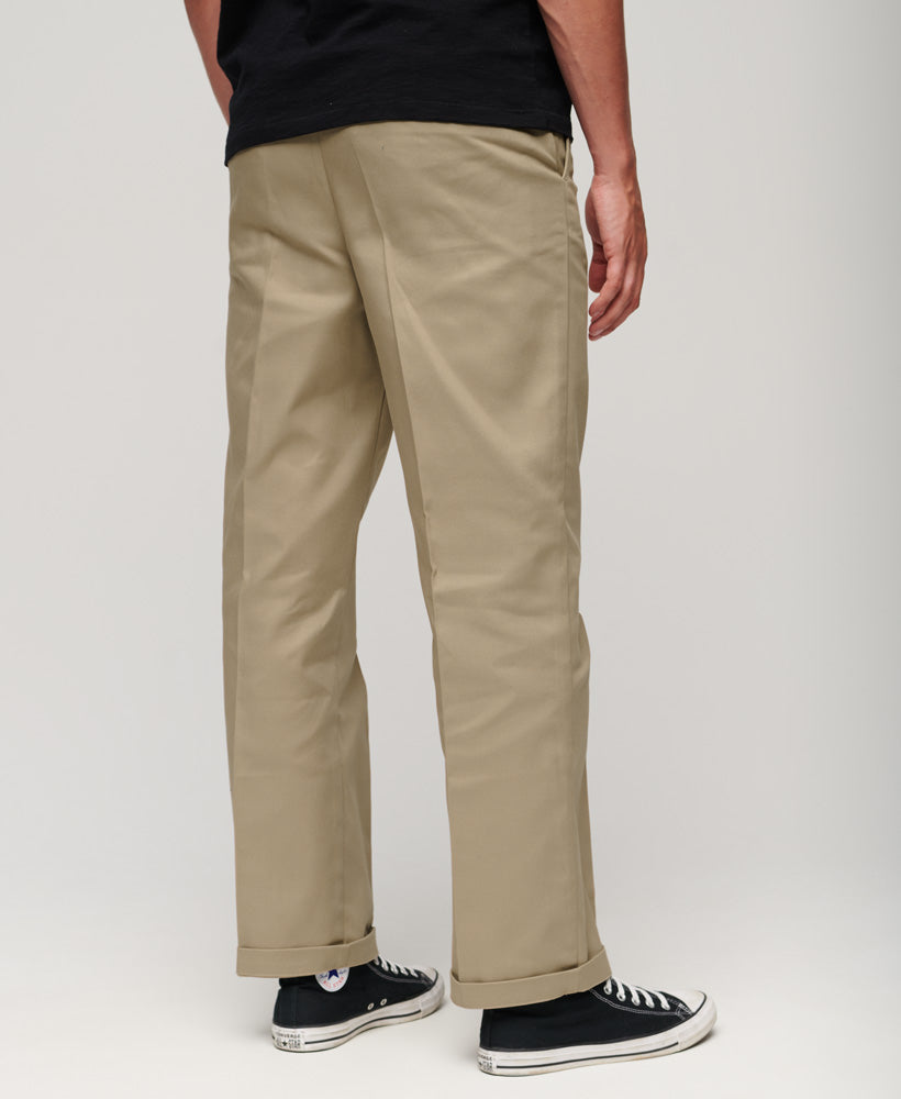 Straight Chino Trousers | Stone Wash Taupe Brown 32