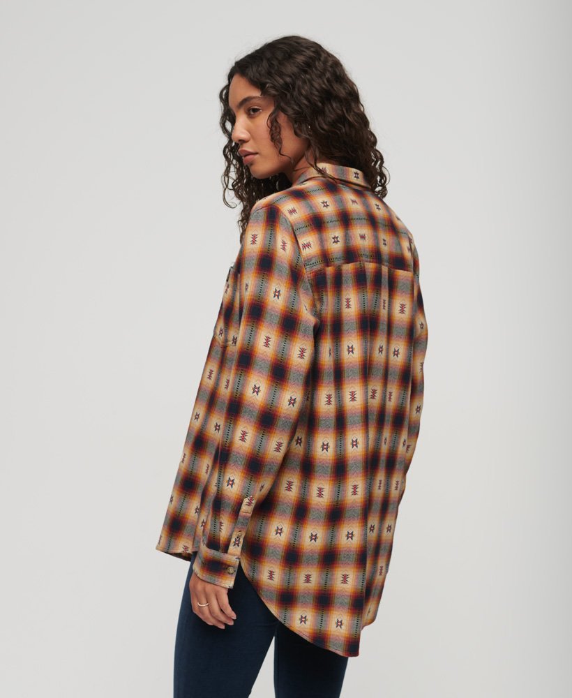 Check Oversized Shirt | Jacquard Brown Check