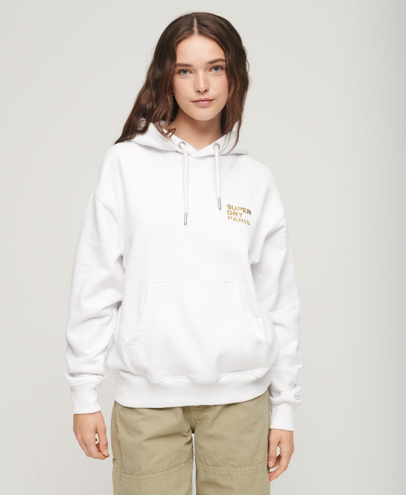 Sport Luxe Loose Hoodie | Brilliant White