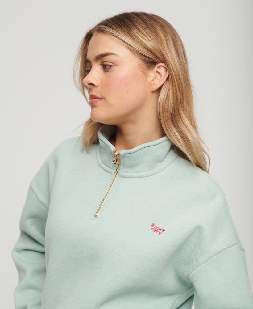 Embroidered half zip pullover best sale