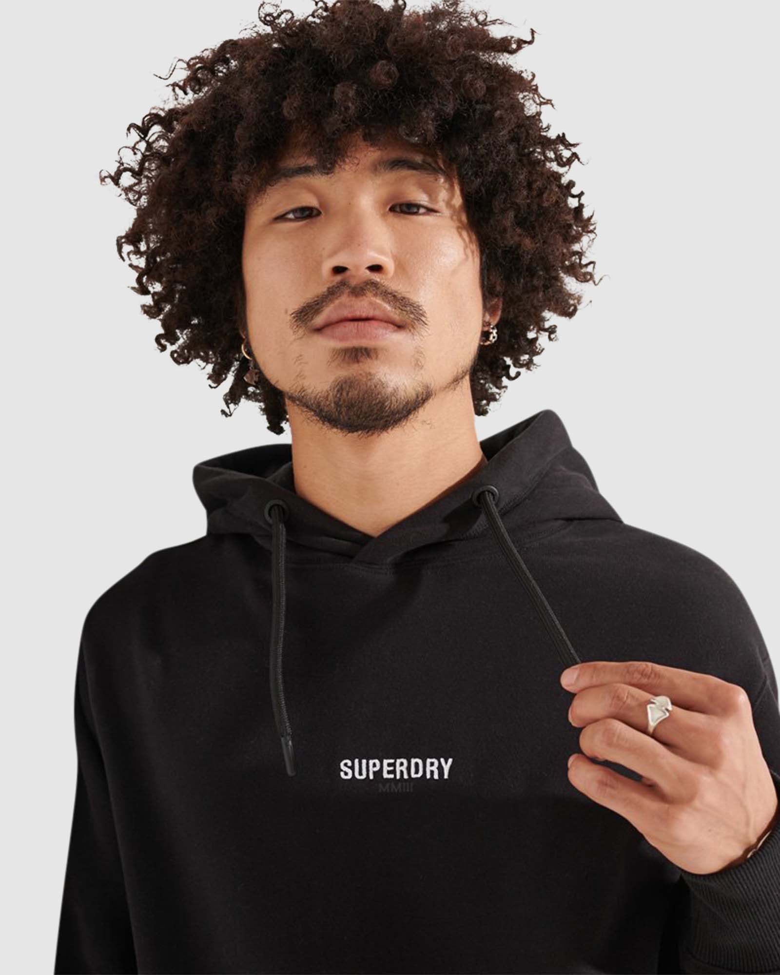 Code Micro Logo Pullover Hoodie | Black – Superdry