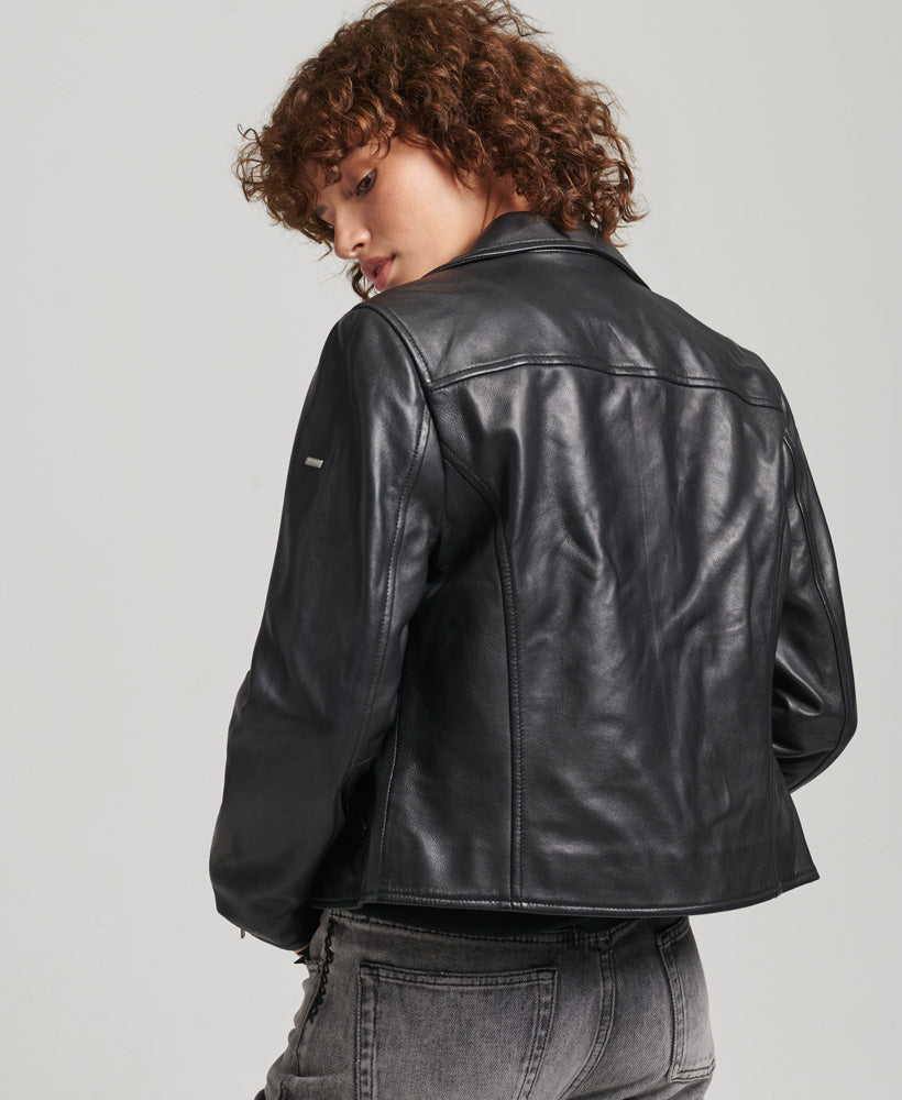 Studios Leather Biker Jacket | Black