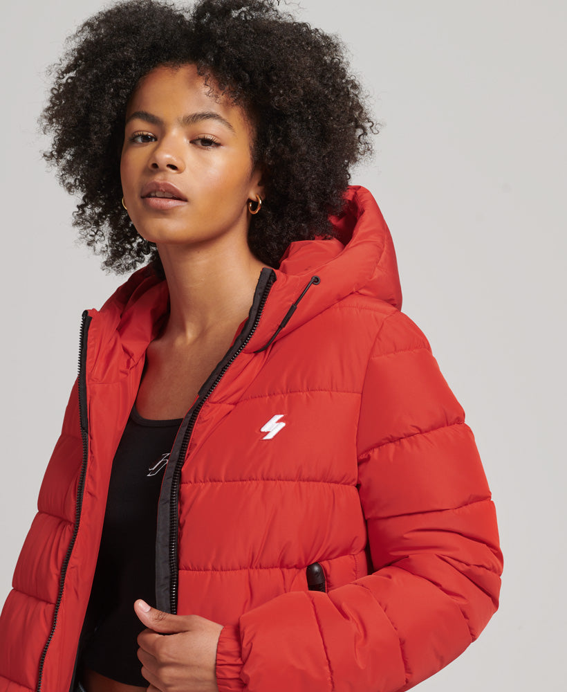 Hooded Spirit Sports Puffer Jacket Superdry | Red Bright –