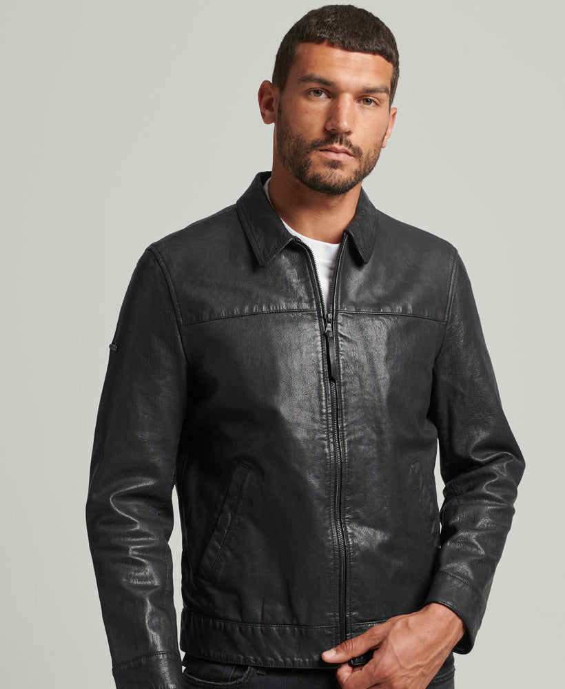 Studios Rock Coach Leather Jacket | Black – Superdry