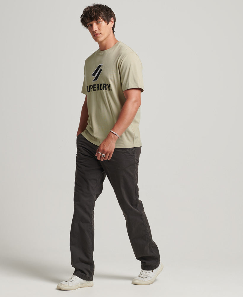 Code Logo Stacked Applique T Shirt | Explorer Sand
