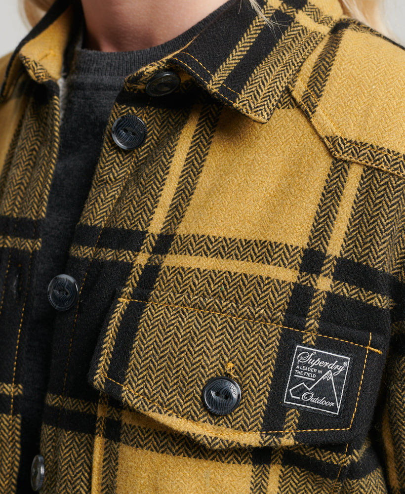 Borg Flannel Check Overshirt | Gold Buffalo Check