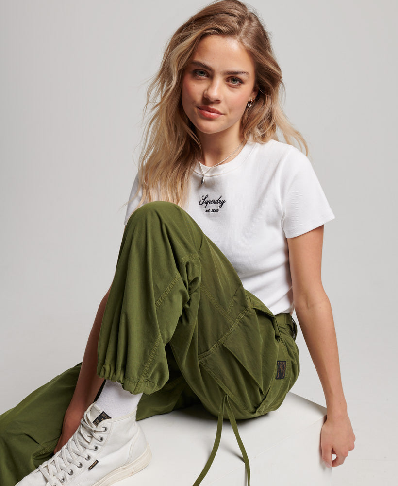 Womens  Baggy Parachute Pants in Green  Superdry UK