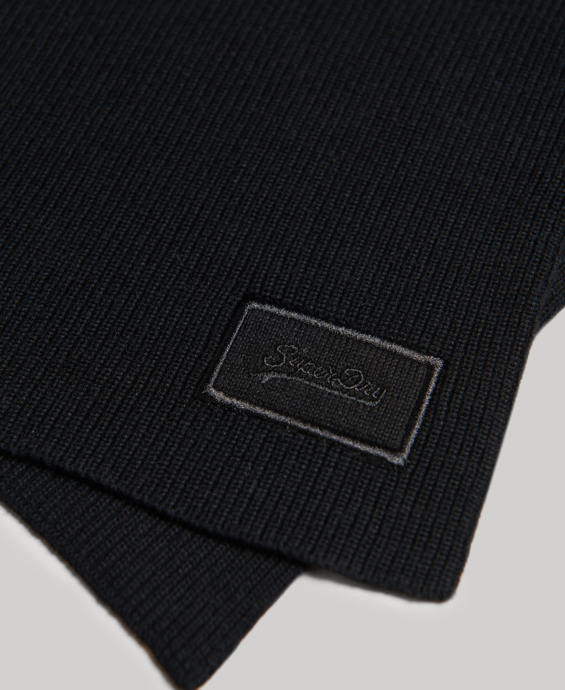 Knitted Logo Scarf | Black