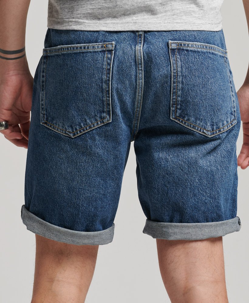 Vintage Straight Shorts | Palms Dark Blue