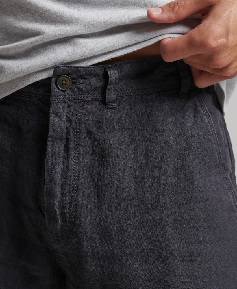 Studios Overdyed Linen Shorts | Blue Graphite – Superdry