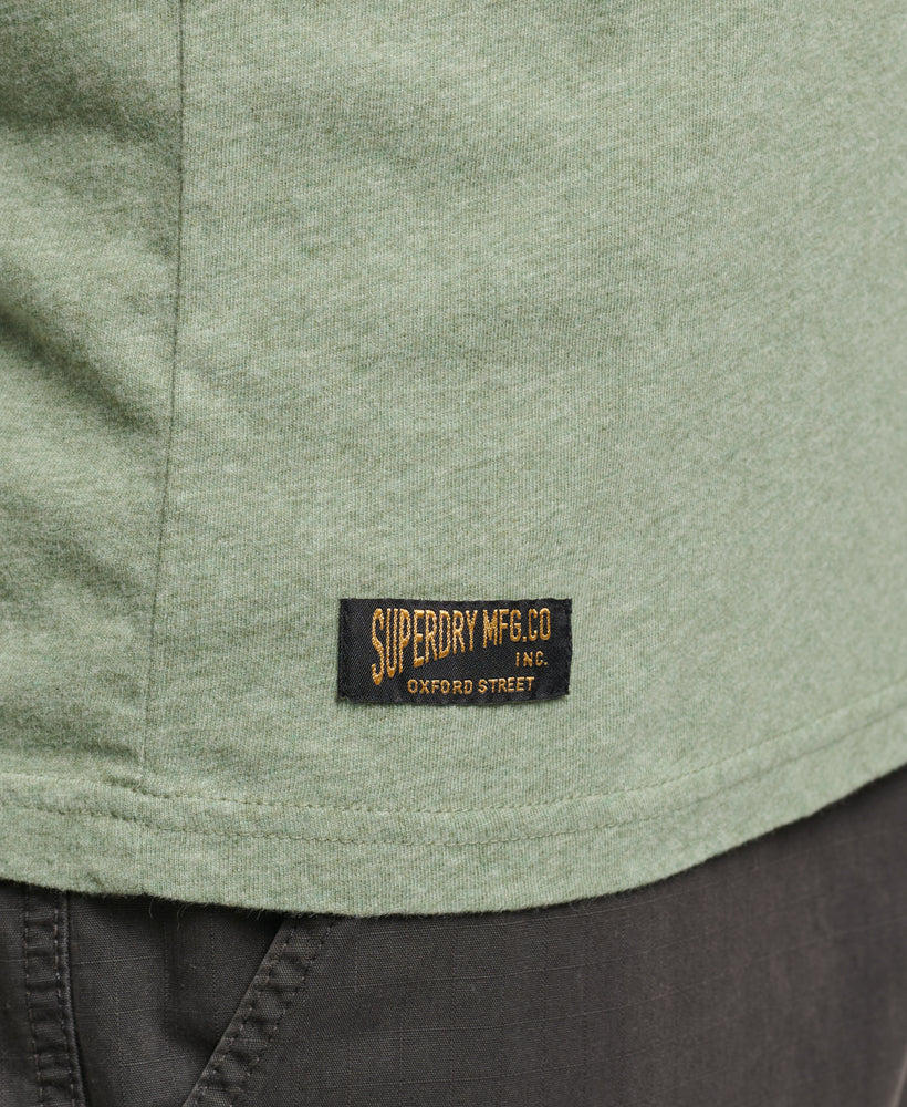Vintage Logo Embroidered Henley Top | Thyme Green Marle