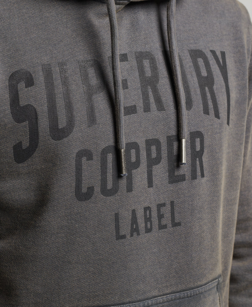 Vintage Copper Label Hoodie | Washed Black